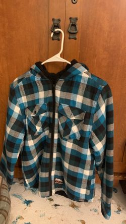 Boys fleece plaid hoodie