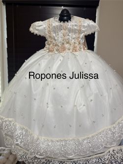 Vestido de bautizo listo para tu evento especial 6 A 18 Meses