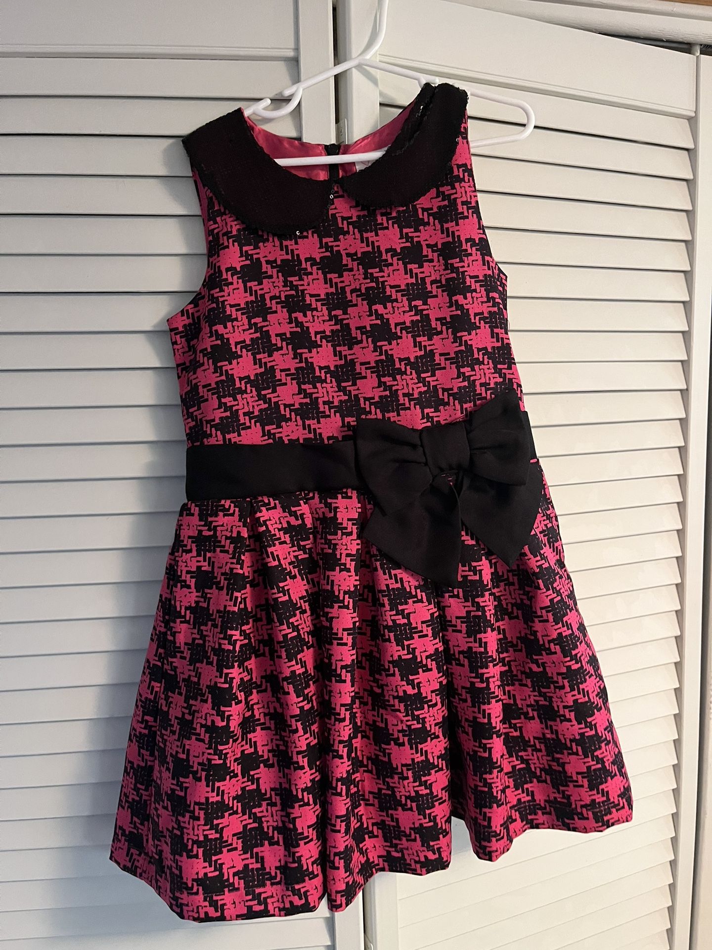 Children’s Place Girls Size 8 Party Dress – Black & Hot Pink with Sparkle Collar