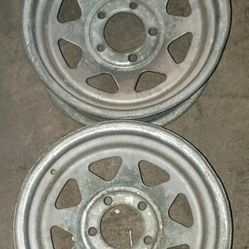 14x6  Galvanized Steel trailer Wheels. 5×4.5 Bolt Pattern 