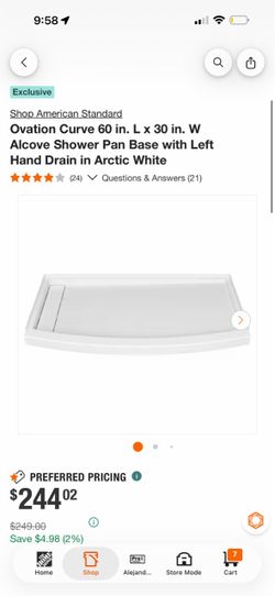 American standard shower base