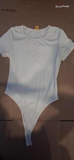 White Short Sleeve Bodysuit | Daisy | Size M