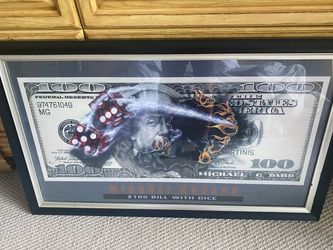 Michael Godard 100 bill framed