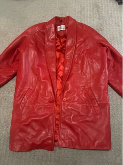 Rare Vintage Red Leather Warehouse jacket/coat