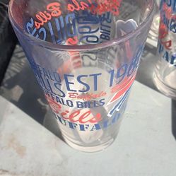 4 Buffalo Bills 1960 Drinking Glasses