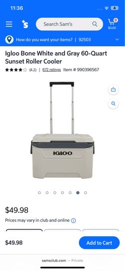 60 qt Igloo cooler with wheels