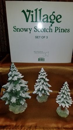Dept 56 Porcelain Scotch Pine Trees