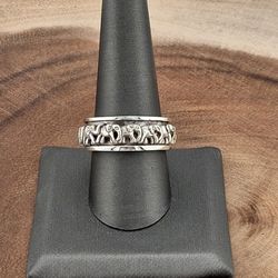 Silver Ring Bali Style Rotating Band