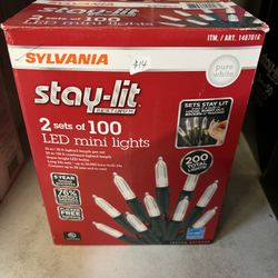 Energy Star Sylvania Stay-Lit Platinum 100 Led Mini Lights (Pure White)