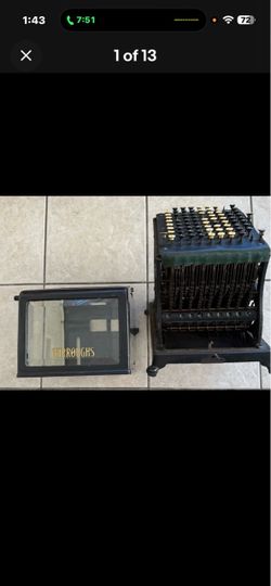 Rare BURROUGHS NO. 5 ADDING MACHINE HAND CRANK Made 1(contact info removed) 121 YEARS OLD
