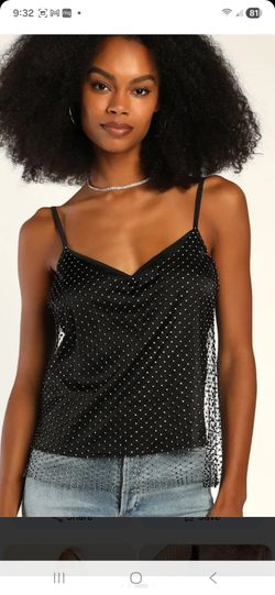 New Zara rhinestones fishing net top