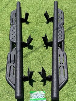 ZONA Super Cab Running Boards Compatible with 1 Ford F-250/F-350 Super Cab – Bolt-On Nerf Bar Side Steps, Heavy-Duty Steel Two-Step Design (Bl