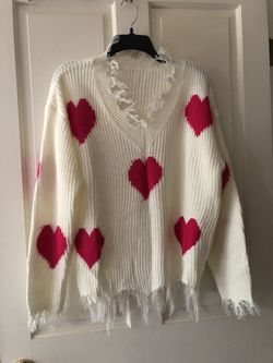 Pink Hearts Sweater