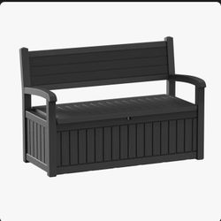 🔥new inbox🔥70 Gallon Storage Bench Durable Sturdy Resin Outdoor Storage Deck Box For Furniture And Supplies (Black)
