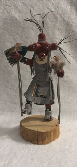 Hopi Kachina Doll on Wood Base