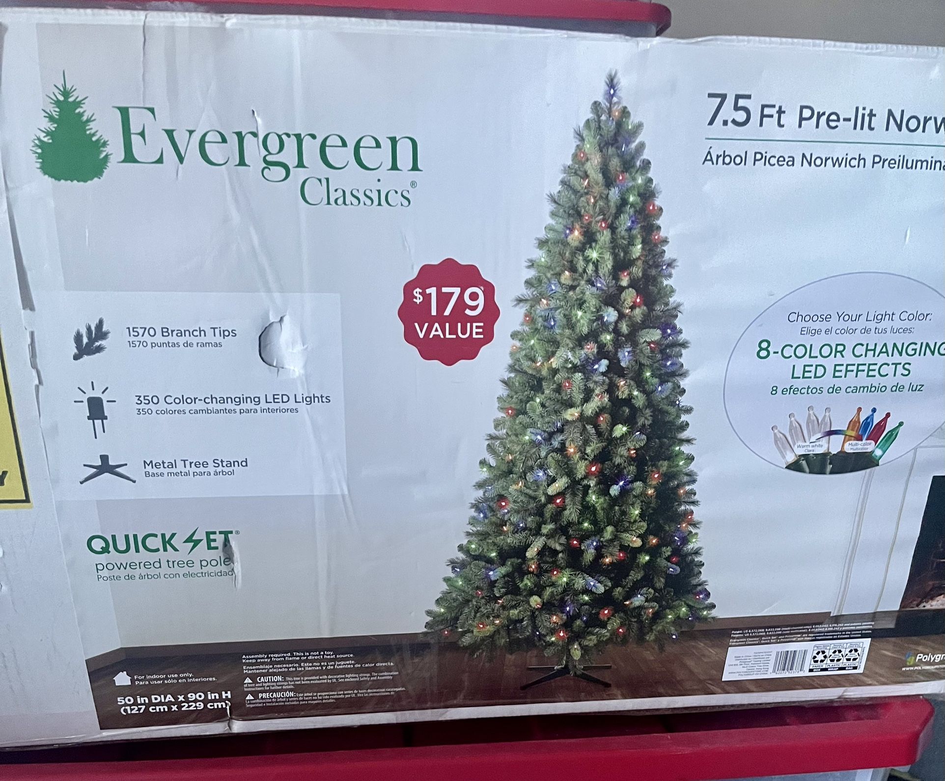 7.5 ft Pre Lit Christmas Tree