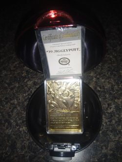 1998 #39 23 karat gold Jigglypuff complete with letter of authenticity and pokeball