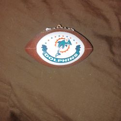 A Miami Dolphins Football Christmas Ornament