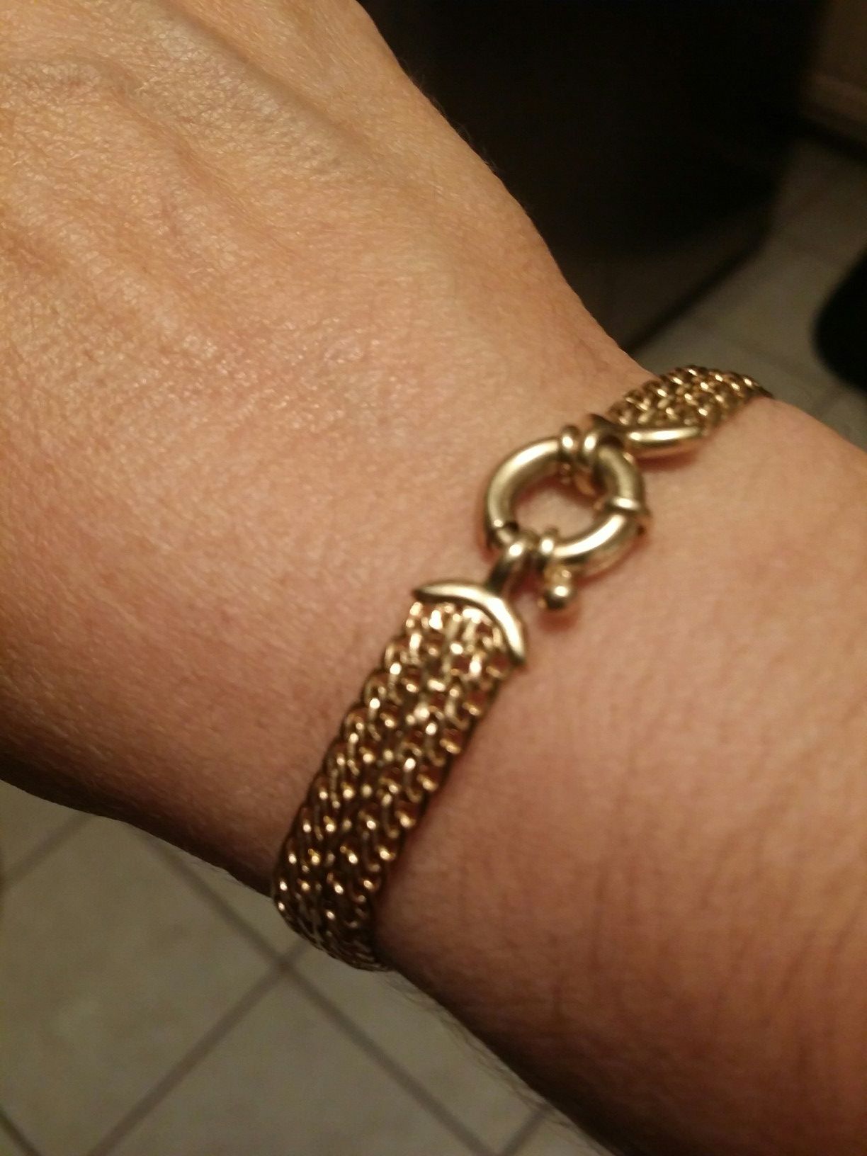 14KT Yellow Gold Mesh Bracelet 7" inches 8.6 grams!