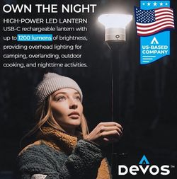 Devos Outdoor LightRanger 1200 LED Tripod Lantern – 9 FT Adjustable Camping Light – New in Box