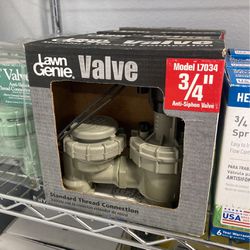 Lawn Genie 3/4” Sprinkler Valves. $15 Each.