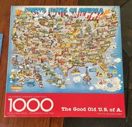 Springbok The Good Old U.S. of A. 1000 Piece Jigsaw Puzzle USA Vintage