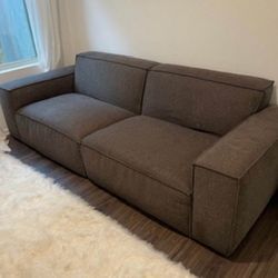 Modern 2-Piece Modular Sectional – Dark Greige, CB2 Style