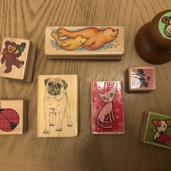 Rubber Stamps Animals Pug, Dogs, Seals, Cat