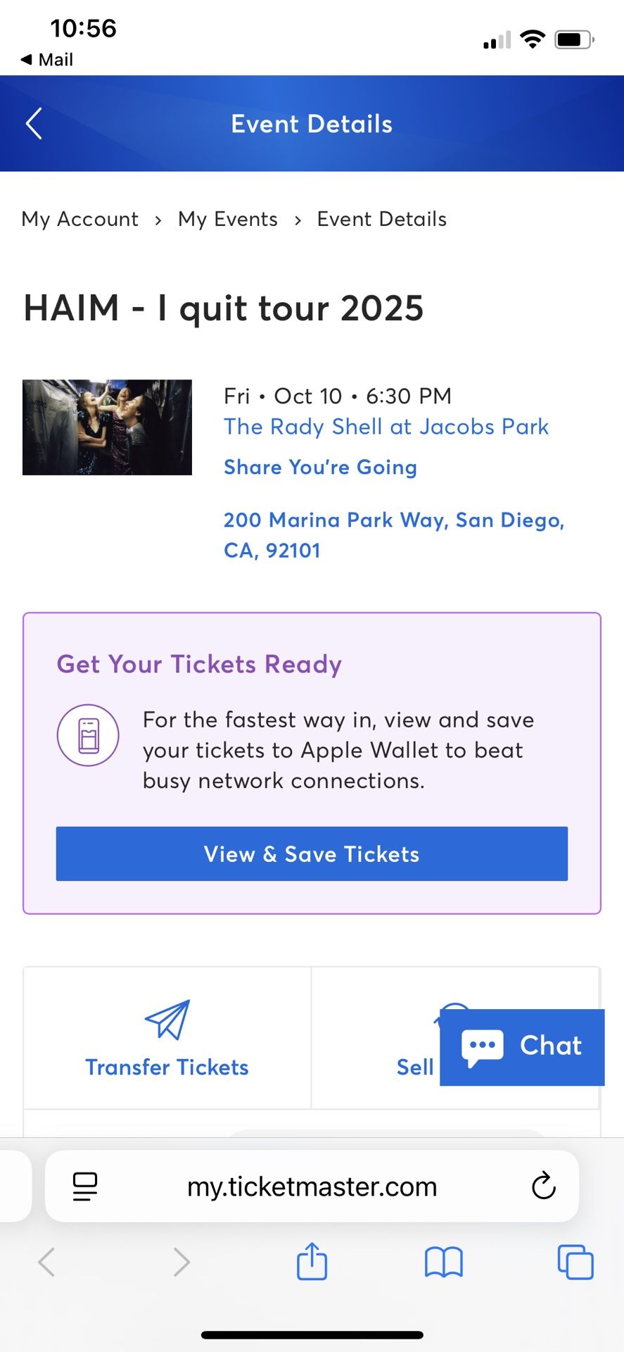 Haim I Quit Tour GA ticket