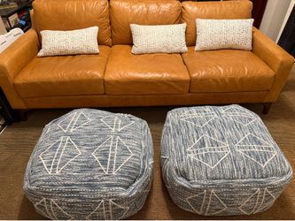 Poly & Bark Sorrento Aniline leather couch