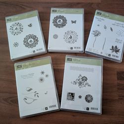 Stampin’ Up! Retired Stamp Set Collection – 5 Sets – Rare Sale-A-Bration & Hostess Exclusives
