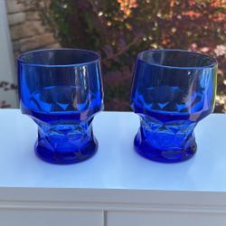 Beautiful Cobalt Blue Pair Of Vintage Glasses