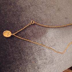 Antique Gold filled Cross Pendant Necklace