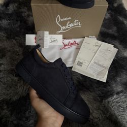 Navy Blue Red Bottoms Sneakers 