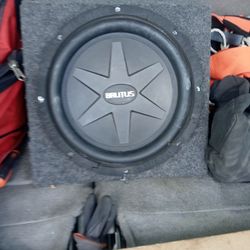 Bluetooth Amp Two Door Speakers And 12-in Woofer For Sale