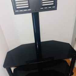 TV Stand With Glass Shelves