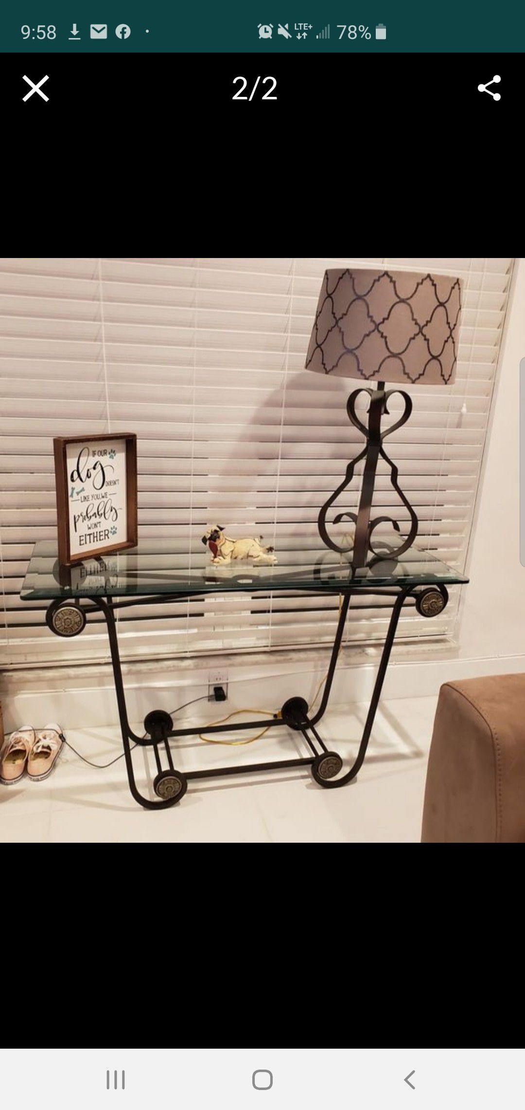 Bombay Sofa Console Table - Solid Iron