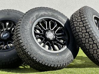 NEW 2025 18" Ford F-350 wheels Black F250 tires 275/70R18 ATX F350 rims 8x170 F-250
