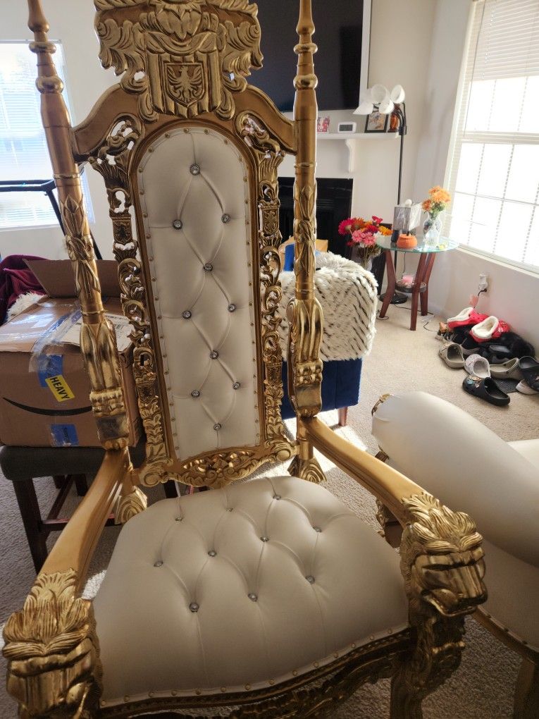 Single Head Lion Throne Chair And Double Seat