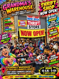 The new merchandise arriving today at grandma's warehouse