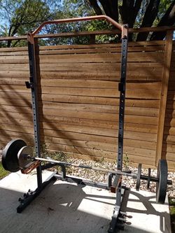 Squat rack and barbell