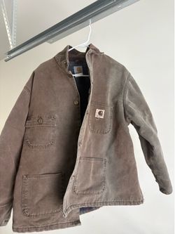 Vintage Carhartt Blanket Lined Chore Coat Brown Duck Canvas Jacket