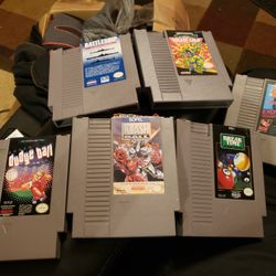 6 Nintendo Nes Games Authentic All Working Perfectly 