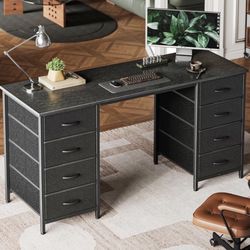 Computer Desk with 8 Fabric Drawers - New