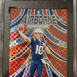 2024 PANINI ROOKIES & STARS A-DME DRAKE MAYE AIRBORNE RED PLAID PRIZM