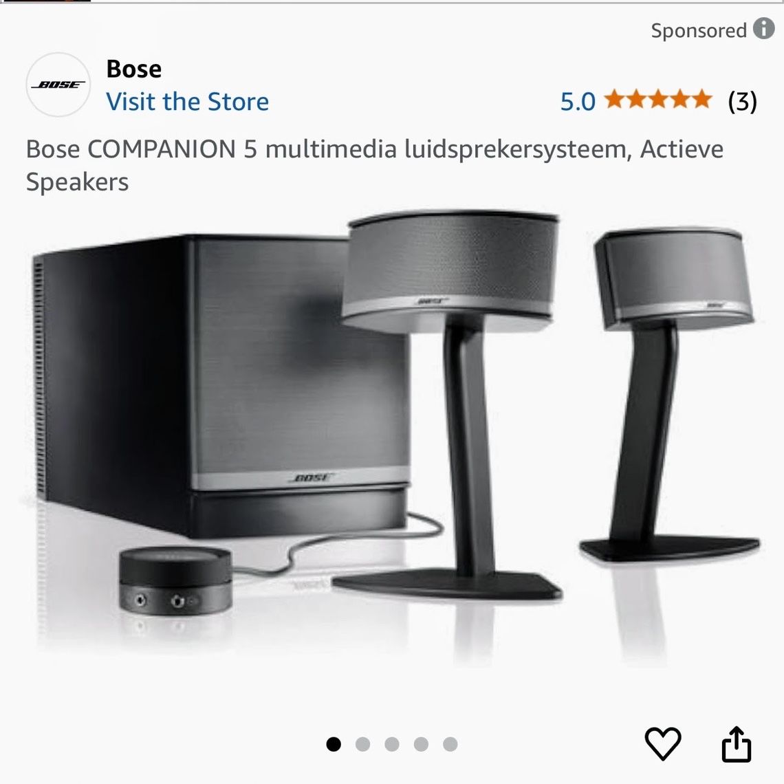 Bose Companion 5 multimedia speaker system for Sale in