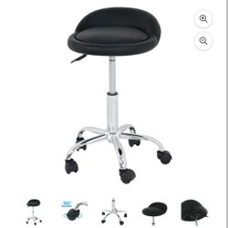 ™ Adjustable Hydraulic Rolling Stool Chair,Salon Facial Medical Stool w/Backrest