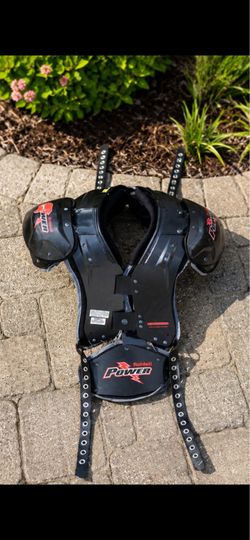 Riddell Power Football Shoulder Pads Black Large Hard Shell/Foam 4 Straps