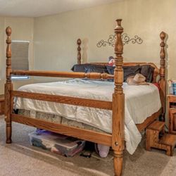 Cal King Solid Oak Bed Frame 