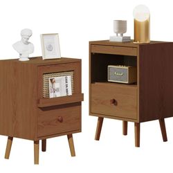 Rattan Night Stand Set of 2